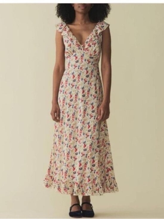 Doen Dresses & Skirts - Doen silk blend Floral Sleeveless Dress NEW